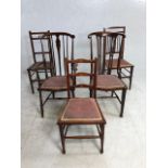 Collection of five antique chairs to include Edwardian examples