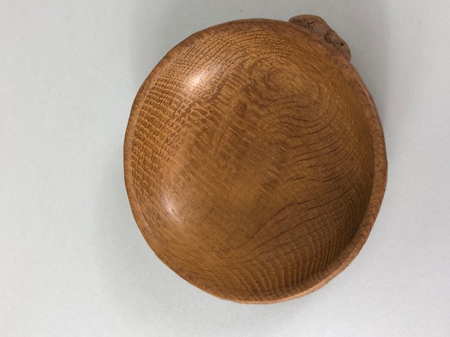 Robert 'Mouseman' Thompson (Kilburn), a Mouseman Oak Nut Bowl with carved mouse signature, approx - Image 6 of 8