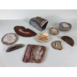 Geology , Crystal, Fossil interest, a collection of Banded Agate specimens, 10 items total, formally