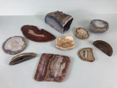 Geology , Crystal, Fossil interest, a collection of Banded Agate specimens, 10 items total, formally