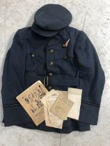 military interest , 1940s British RAF Officers jacket with Navigators half brevet and kings crown