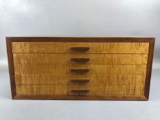 Collectors Cabinet, Vintage polished Maple wood collectors cabinet, suitable for coins medals etc,