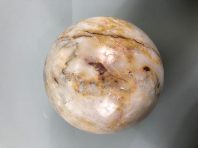 Crystal / Geology interest, Four large polished stone specimen marble spheres approximately 9cm - Image 5 of 6