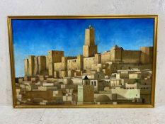 Contemporary art , original Acrylic painting Sousse Tunisia once a great Phoenician port,