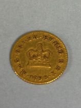 Gold coin 1/3 Guinea dated1798: George III Head and Crown to reverse