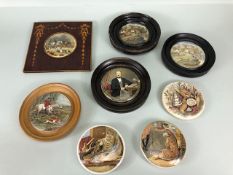 STAFFORDSHIRE POT LID POTLID PRATTWARE: Selection of 19th century Prattware potlids various (