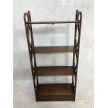 Antique wall hanging four shelf unit with drawer under, approx 41cm x 88cm x 16cm