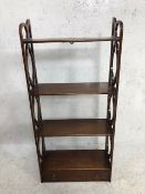 Antique wall hanging four shelf unit with drawer under, approx 41cm x 88cm x 16cm