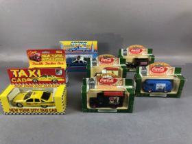 Vintage Toys, small collection of Die cast cars and vans for coca cola advertising, along with a New