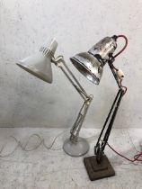 Vintage angle poise lamp on cast iron base and one other
