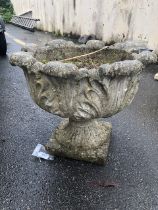 Concrete garden planter approx 42cm in height