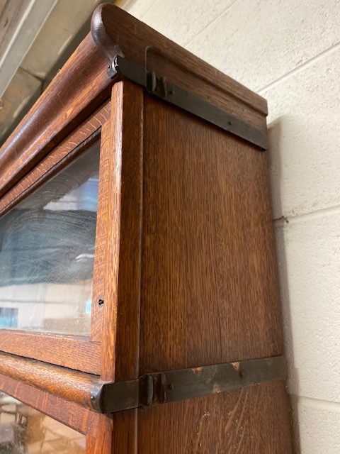 Vintage Globe Wernicke sectional bookcase, with six glass-fronted shelves, approx 87cm x 29cm ( - Image 12 of 13