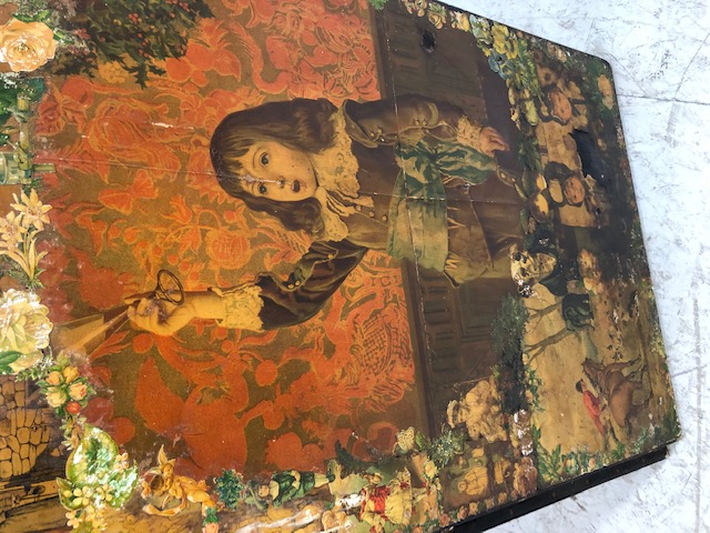 Victorian decoupage room divider / screen, approx 228cm in length x 183cm in height - Image 22 of 31