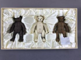 Treasured bears, a Limited boxed set of ceramic poseable bears by the Treasured bear company , in