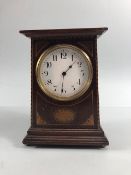 Antique clock , decorative early 20th century mantel clock, plain dial with Arabic numerals set in a