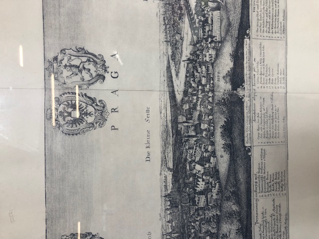 Pictures, a reproduction copper plate etching print being a panoramic picture of PRAGA, in a - Image 3 of 10