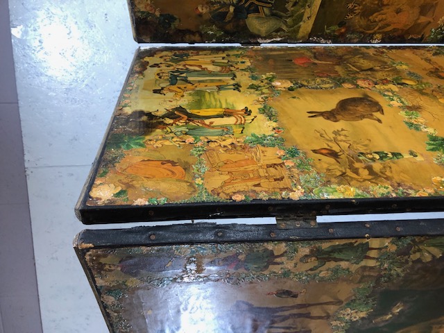 Victorian decoupage room divider / screen, approx 228cm in length x 183cm in height - Image 13 of 31