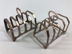 Pair of Hallmarked solid silver toast racks hallmarked for Birmingham by maker I S Greenberg & Co (