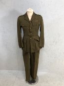Military interest, WW2 British officers Uniform comprising of Jacket and trousers badged for the