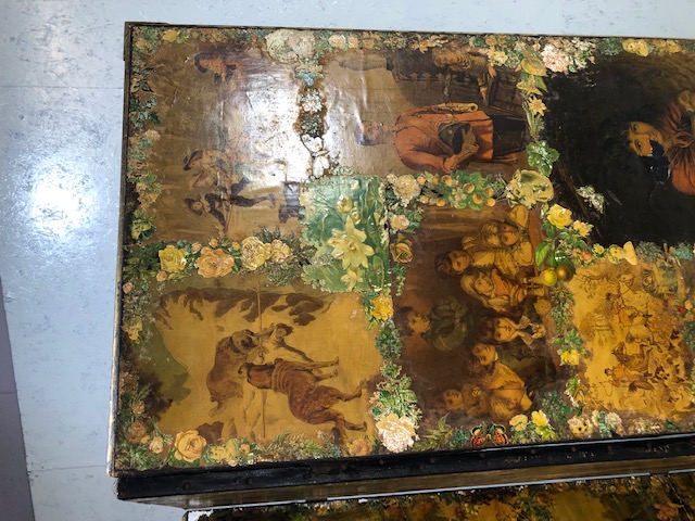 Victorian decoupage room divider / screen, approx 228cm in length x 183cm in height - Image 20 of 31