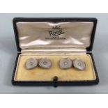 18ct Gold encased Diamond cufflinks in original presentation box by maker ROOD