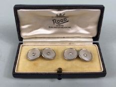 18ct Gold encased Diamond cufflinks in original presentation box by maker ROOD