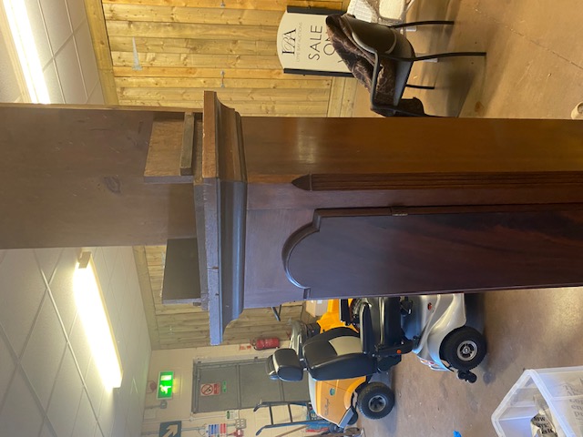 Vintage long case clock wooden case and hood without movement ideal for a restoration project, - Image 10 of 10