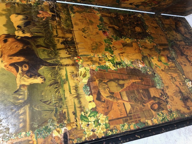 Victorian decoupage room divider / screen, approx 228cm in length x 183cm in height - Image 16 of 31