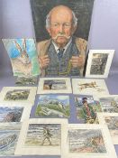 George Anderson short, a collection of unframed paintings depicting various aspects of country