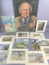 George Anderson short, a collection of unframed paintings depicting various aspects of country