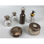 Antique silver a collection of hallmarked silver mounted glass perfume bottles and other items 6