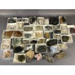 Geology, crystal, mineral, interest, a collection of larger, calcite ,fluorite etc specimens from