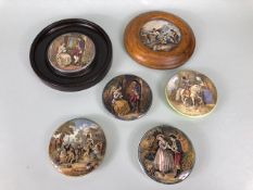 STAFFORDSHIRE POT LID POTLID PRATTWARE: Selection of 19th century Prattware potlids various (