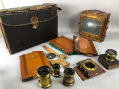 Antique Camera, Thornton Pickard Mahogany cased Field camera The 1899 Instantograph patent in its