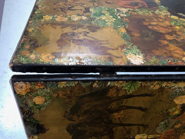 Victorian decoupage room divider / screen, approx 228cm in length x 183cm in height - Image 19 of 31