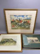 George Anderson Short Paintings, three paintings relating to country pursuits, In Full Cry,