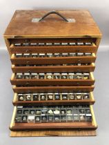 Geology / Fossil interest, portable 8 drawer chest containing an outstanding collection of