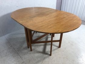 Mid century teak drop leaf dining table
