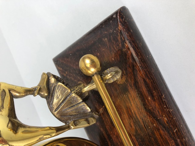 Brass Dinner Gong supported by Pixies standing on toadstools with a wooden and brass gong - Image 9 of 10