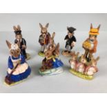 Collection of seven Royal Doulton 'Bunnykins' figurines, one A/F