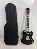 Gibson SG Standard electric guitar, in black, with Hiscox hard case
