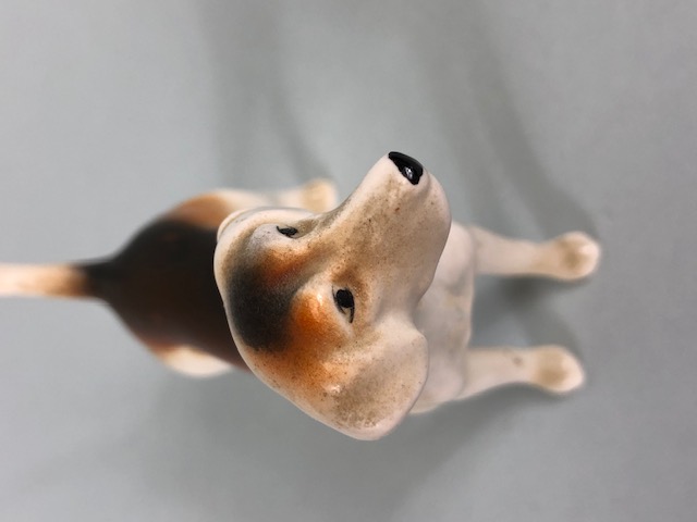 Beswick China, four black stamp fox hounds the undersides stamped Beswick England (approximately 7cm - Image 8 of 9