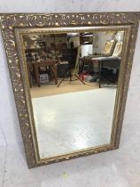 Bevel-edged gilt framed mirror, approx 80cm x 111cm