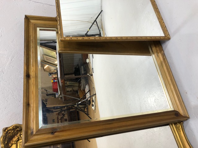 Wall Mirrors 3 modern wall mirrors 2 in decorative gilt finish frames approximately 79 x 54 and 33 x - Image 3 of 7