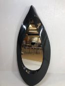 Decorators interest , large Retro Pop art style black frame wall mirror in the shape of a tear