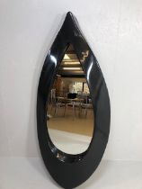 Decorators interest , large Retro Pop art style black frame wall mirror in the shape of a tear