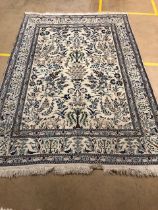Wool rug, Hand knotted rug , the predominantly cream background decorated with the tree of life ,and