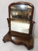 Antique furniture, Victorian mahogany table top swivel vanity dressing mirror approximately 55 x