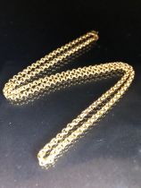 9ct Gold small circular link necklace chain with good clasp approx 48cm in length and 6.3g