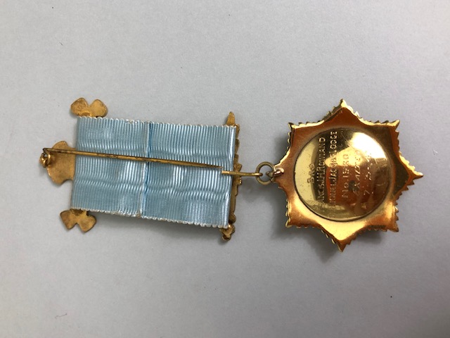 Masonic Medal with Blue enamel detailing on 9ct Gold with ribbon and clasp for the Royal Order of - Image 6 of 18